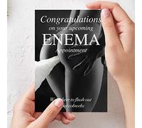 Middle Finger Gifts - Embarrassing ENEMA (Female) Postcard | Hilarious Prank Post Gag Gift Card - Funny Birthday Christmas Joke Mail (Delivered to You in an Envelope)