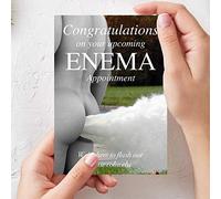 Middle Finger Gifts - Embarrassing ENEMA (Male) Postcard | Hilarious Prank Post Gag Gift Card - Funny Birthday Christmas Joke Mail (Delivered to You in an Envelope)