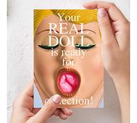 Middle Finger Gifts - Embarrassing REAL DOLL Postcard | Hilarious Prank Post Gag Gift Card - Funny Birthday Christmas Joke Mail (Delivered to You in an Envelope)