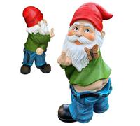 Middle Finger Gnome, 5.5 inch Tall Naughty Gnome, Resin Funny Garden Gnomes Mini Pants Down Naked Gnomes for Outdoor Lawn House Decor Garden Gnomes Ornaments Outdoor