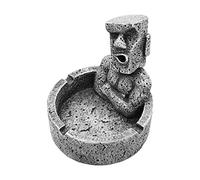 Middle Finger Gnome Large Creative Stone Statue Man Desktop Decoration Home Decoration Resin Storage Large Ashtray Ornament (Beige, One Size)