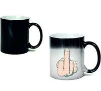 Middle Finger Heat Change Mug, Colour Changing Coffee Mug, Heat Sensitive Tea Coffee Hot Drinks Cup, Funny Mug Gift for Friends, Dishwasher Safe 11 oz