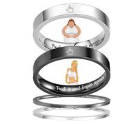 Middle Finger Mantra Ring, Fuck It and Begin Again Ring, Fun Engraved Fuck It Ring, Fuck My Trauma Ring, Inspirational Middle Finger Tail Band Ring, Inspirational Friendship Jewelry Gift (C,US-5)