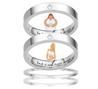 Middle Finger Mantra Ring, Fuck It and Begin Again Ring, Fun Engraved Fuck It Ring, Fuck My Trauma Ring, Inspirational Middle Finger Tail Band Ring, Inspirational Friendship Jewelry Gift (A,US-8)