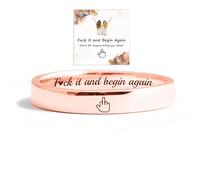 Middle Finger Mantra Ring, Fuck It and Begin Again Ring, Stackable 925 Sterling Silver Engraved Ring for Women, Inspirational Friendship Jewelry Gift for Sisters & Best Friends (Rose Gold,12)