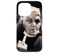 Middle Finger Nun w/Attitude Weird Funny Unholy Sister Case for iPhone 13 Pro