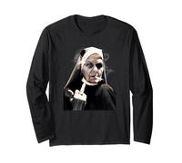 Middle Finger Nun w/Attitude Weird Funny Unholy Sister Long Sleeve T-Shirt