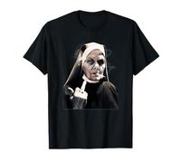 Middle Finger Nun w/Attitude Weird Funny Unholy Sister T-Shirt