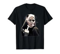 Middle Finger Nun w/Attitude Weird Funny Unholy Sister Value Graphic T-Shirt