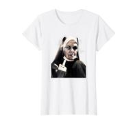 Middle Finger Nun w/Attitude Weird Funny Unholy Sister Value Graphic T-Shirt