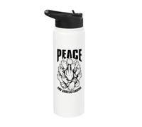 Middle Finger Peace and Understanding Rude Hand Sign Stainless Steel Insulated Water Bottle