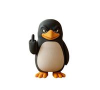 Middle Finger Penguin Figurine: A Fun Desktop Decoration, This Cute Penguin Statue Is Perfect For The Office, Home, And Bookshelf. A Stress-Relieving Gift For Colleagues, Friends (L)