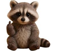 Middle Finger Plush Animal Toy, Funny Soft Middle Finger Plush Animals, Humorous Animal Desktop Decorative Ornaments, Stress Relief Decor Gift, Unique Gifts for Home Office raccoon