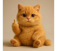 Middle Finger Plush,Meet The Attitude Squad: Tiny Plush Rebels with Sass & Snuggles, Pocket-Sized Plush Toys Stress Relief Humor, Funny Gifts for Sarcastic Friends & Sassy Decor Kitten