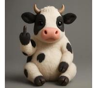 Middle Finger Plush,Meet The Attitude Squad: Tiny Plush Rebels with Sass & Snuggles, Pocket-Sized Plush Toys Stress Relief Humor, Funny Gifts for Sarcastic Friends & Sassy Decor Cow