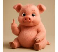 Middle Finger Plush,Meet The Attitude Squad: Tiny Plush Rebels with Sass & Snuggles, Pocket-Sized Plush Toys Stress Relief Humor, Funny Gifts for Sarcastic Friends & Sassy Decor Piglet