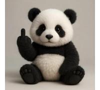 Middle Finger Plush,Meet The Attitude Squad: Tiny Plush Rebels with Sass & Snuggles, Pocket-Sized Plush Toys Stress Relief Humor, Funny Gifts for Sarcastic Friends & Sassy Decor Panda