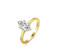 Middle Finger Rings, Pretty Rings Solitaire Marquise with 1ct Moissanite Gold 9K Yellow Gold Size K 1/2