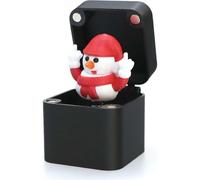 Middle Finger Santa Claus Christmas Figurines Prank Box, Cute Snowman Elk in a Surprise Prank PopUp Gift Box, Christmas Gag Gift for Kids Adults, Xmas Fun Gifts (Black-Snowman)