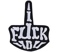 Middle Finger Sew on Patch - F-K You Iron on Patches for Fighters, Boxers, Wrestlers, Bikers - Wildly Popular Embroidery Patch for Jackets, Jeans, Backpacks, Hats, Shirts - 80x65 mm