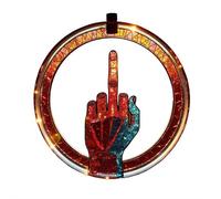 Middle Finger Sun-catcher Color Stained Glass Window Hanging - 20x20cm Hand-Painted Acrylic Decor, Humorous Home & Office A-rt Piece, Dur-able & Fade-Resistant (F)