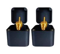 Middle Finger Surprise Gift Box, Golden Middle Finger in a Box, Perfect Spoof Hand Prank Pop Up Gift with Box for Adults,Christmas Novelty Fun Prank Gift for Office Desk Home Décor (2Pcs)