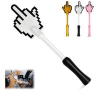 Middle Finger Tap to Pay Card Holder, 3D Printed Contactless Payment Wand with Pixel Design, Fits Standard Bank Cards, Funny Gag Gift for Friends Coworkers Gamers (White)