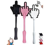 Middle Finger Tap to Pay Wand 3D Printed Contactless Payment Credit Card Holder with Pixel Design Secure Novelty Gag Gift for Standard Bank Cards Friends Coworkers Home Office Daily Use(Mix3a)