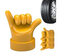 Middle Finger Valve Stem Cap - 4PCs Funny Tire Air Dust Covers, Rubber Seal Air Caps for Car Truck SUV Bike | Novelty Wheel Valve Caps for Motorcycle Bicycle Off Road Vehicle Accessories
