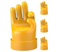 Middle Finger Valve Stem Cap - Leak Prevention Correction Solution Funny Tire Caps, 6061 Anodised Aluminium Finish, Integrated EPDM o-rings + Universal schraders Fit, Alloy Solid | for Car & Bike