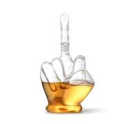 Middle Finger Whiskey Decanter - Whiskey Decanter Set with Metal Funnel - Funny Wine Decanter Set - Wine Decanter Gift Set for Someone You Love - Middle Finger Gifts Funny for Men and Women