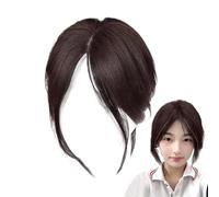 Middle Part Bangs,Middle Side Part Fake Hair Bangs Realistic - Women Natural Looking Volume Enhancement Wig for Social Banquets Daily Commuting Business Trip