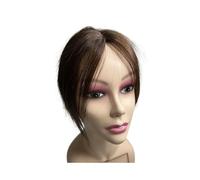 Middle Part Swiss Lace Hair Toppers Hand Human with Bangs Hairs Extensions for Women Mild Loss Adds Volume(Dark Brown)