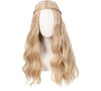 Middle Part Synthetic Curly Wigs Headgear Braided Breathable Net Liner Hairpiece For Daily And Cosplay Use Party Wigs