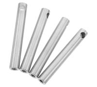 Middle Post Connector Inch 4pcs Stainless Steel | Single-hole Design, 0.6cm Opening, Easy Fitting, Rust Resistant, Silver Finish, Suitable for Commercial or Home Storage