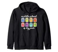 Middle School Is My Jam Teacher Squad Student Back To School Zip Hoodie