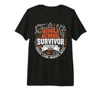 Middle School Survivor Funny Graduation 6th 7th 8th Grade Premium T-Shirt