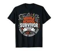 Middle School Survivor Funny Graduation 6th 7th 8th Grade T-Shirt
