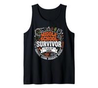 Middle School Survivor Funny Graduation 6th 7th 8th Grade Tank Top