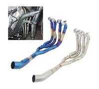 Middle Section Link Pipe For BMW S1000RR S1000r 2010-2018 Full System Slip On Exhaust Header Pipe Connect 60mm Muffler Motorbike End Silencers Motorcycle Exhaust(Blue)