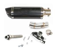 Middle Section Link Pipe For Ninja 400 EX400 Z400 2017-2021 Motorbike Exhaust End Silencers Exhaust Pipe Full System Link Pipe Motorcycle Exhaust(Carbon Fiber Look)