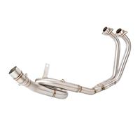 Middle Section Link Pipe For Y&amaha R25 R3 MT03 MT-03 2014-2021 Motorbike Exhaust End Silencers Motorcycle Front Link Pipe Header Motorcycle Exhaust(Silver)
