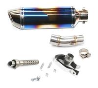 Middle Section Mid Link Pipe For Ninja 400 EX400 Z400 2017-2021 Motorbike Exhaust End Silencers Exhaust Pipe Full System Link Pipe(Blue)