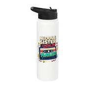 Middle Sister I Control The Playlist Funny Stainless Steel Insulated Water Bottle