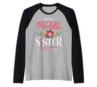 Middle Sister I’m The Reason We Have Rules Floral Butterfly Raglan Baseball Tee