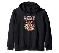 Middle Sister Reason We Have Rules Sibling Partner Look Zip Hoodie