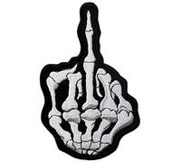 Middle Skeleton Finger Ghost Patch Embroidered Applique Iron On Sew On Emblem