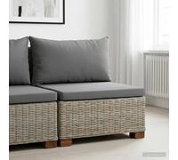 Middle Sofa with Cushions GENDT Natural Rattan Outdoor Seating Indoor vidaXL