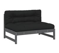 Middle Sofa Patio Footrest Sectional Sofa with Cushions Solid Wood Pine vidaXL