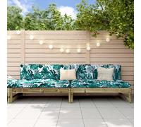 Middle sofa solid pinewood natural impregnated 120x80 cm outdoor modular slatted